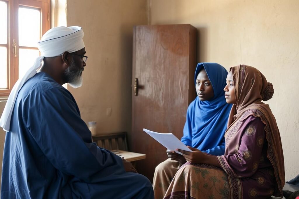 A Marriage Spell Caster in Sudan consulting with a couple seeking relationship guidance