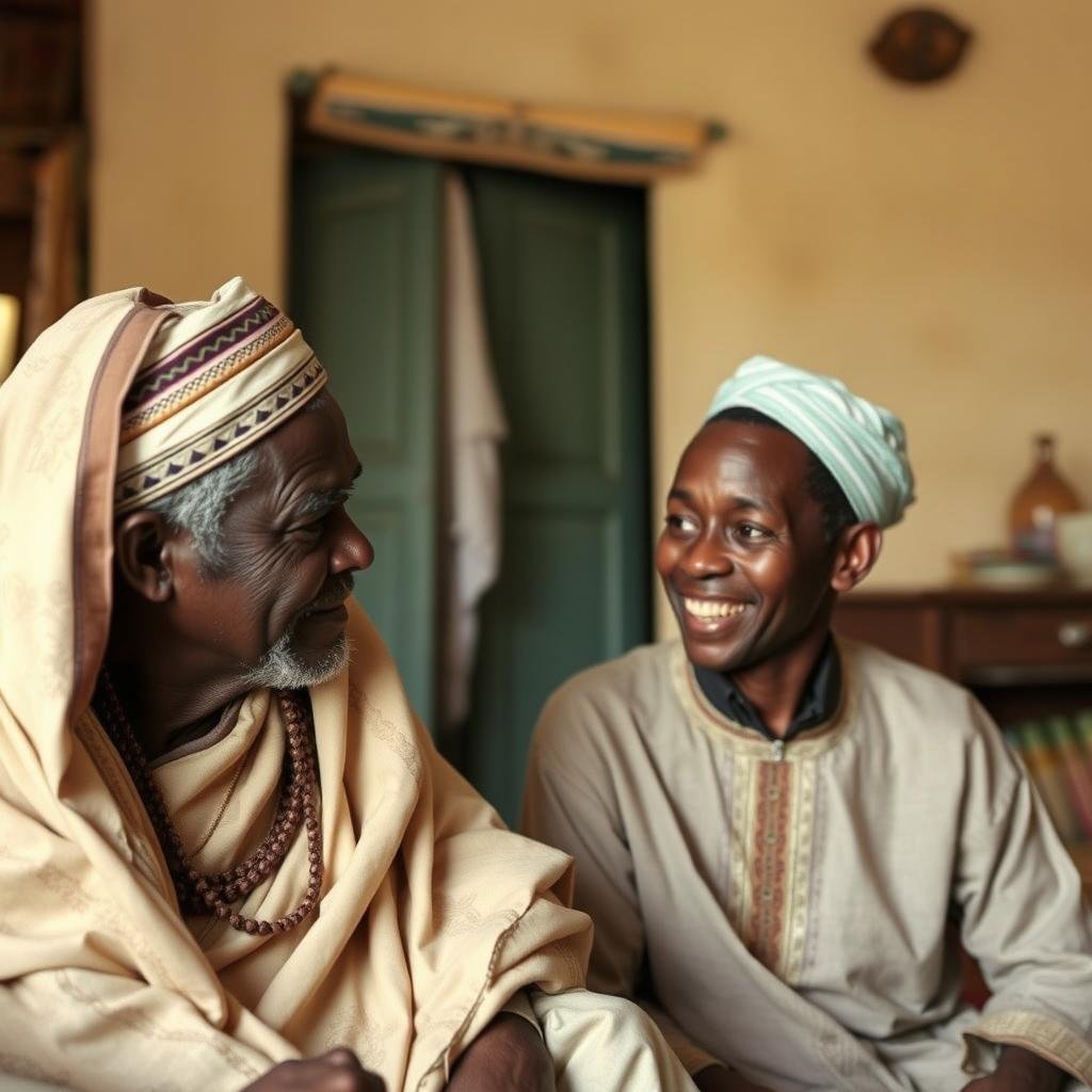 A Sudanese love spell caster consulting with a community member