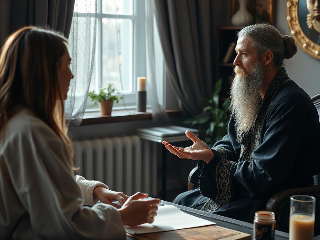 A consultation session with a marriage spell caster in Greece