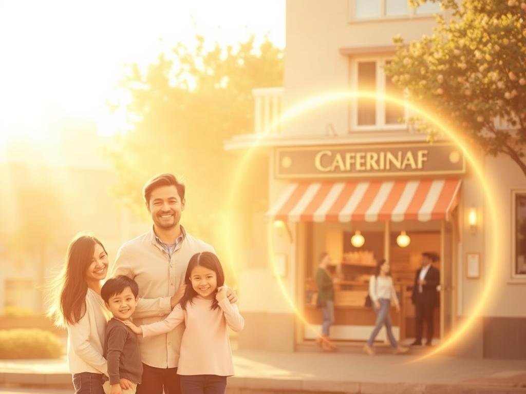 A family and business protected by a magical shield of light
