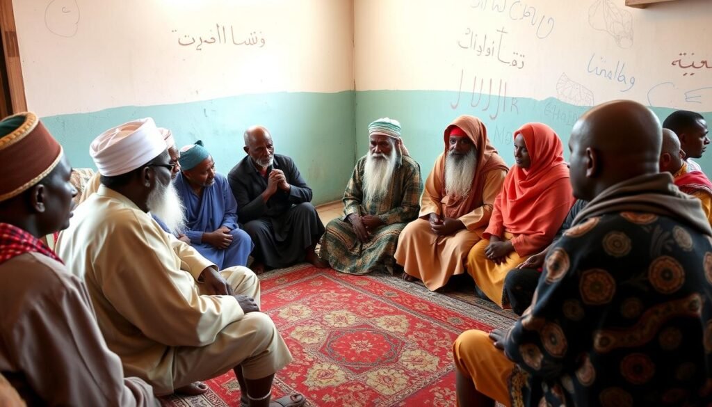 A group discussion about the ethics of marriage spell casting in a Sudanese community setting