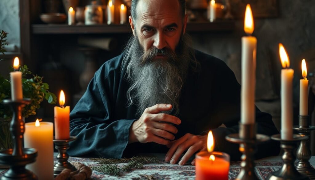 A legitimate marriage spell caster in Greece performing a traditional ritual