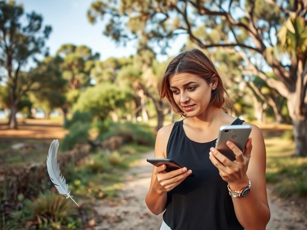 A person noticing meaningful coincidences and signs after performing a Love Spell to Return your Ex in Australia, like finding feathers or seeing repeated numbers