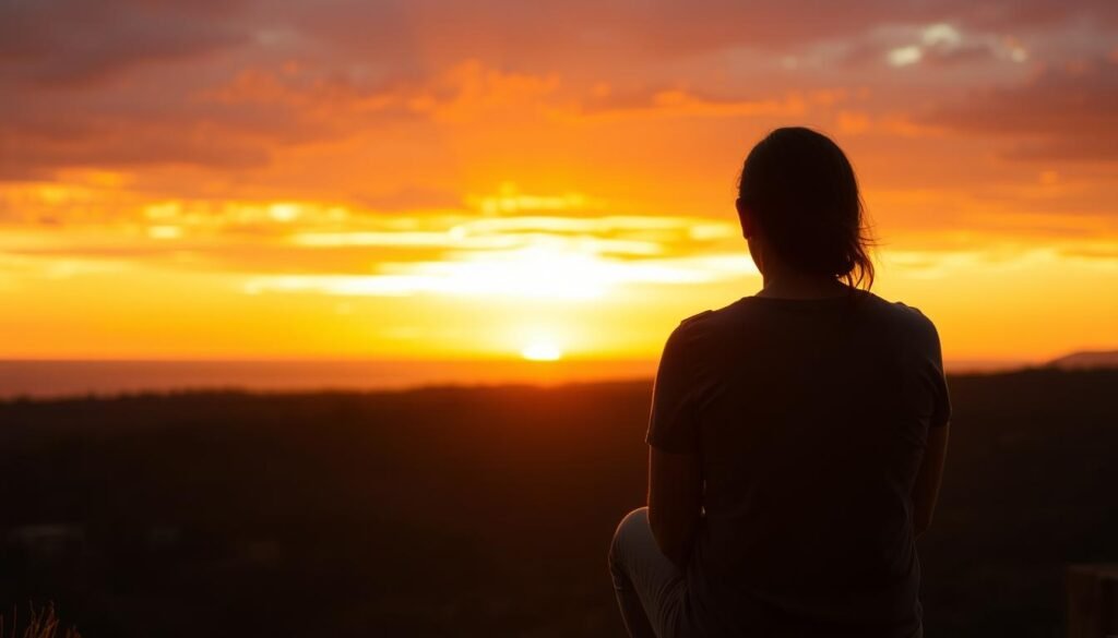 A person watching a beautiful Australian sunset, symbolizing hope and new beginnings after performing a Love Spell to Return your Ex in Australia