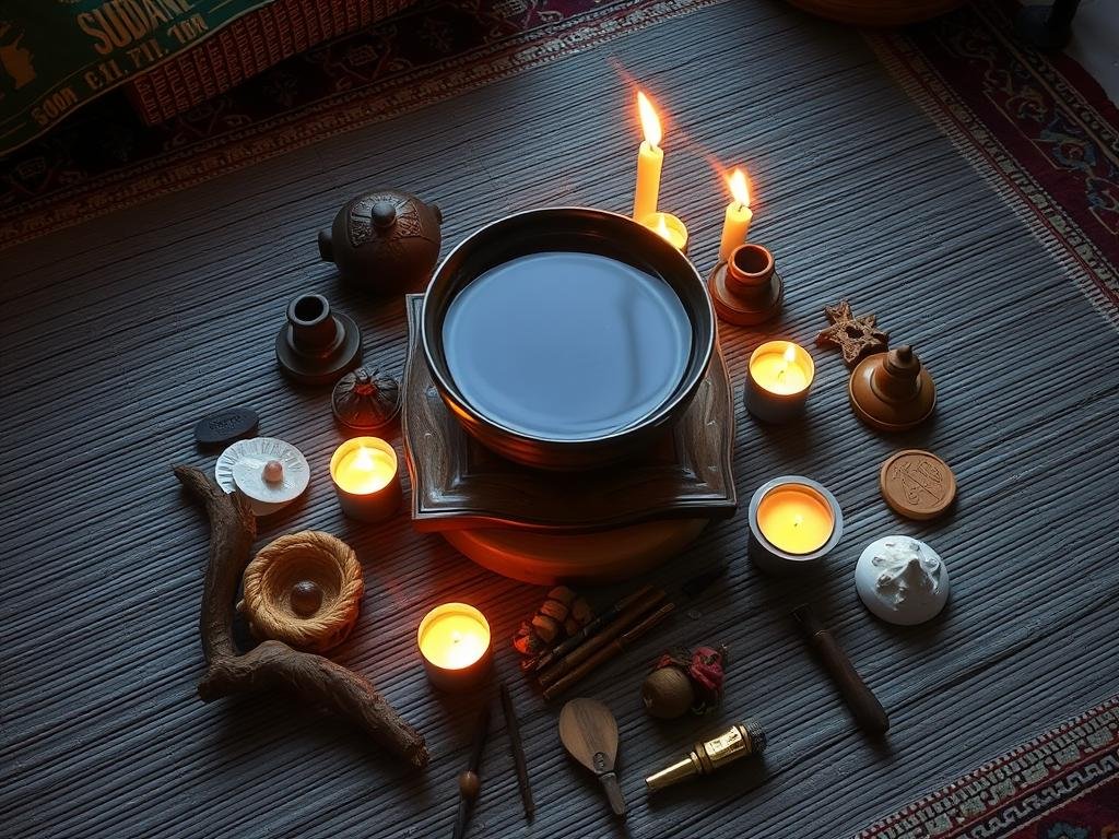 A reconciliation ritual being prepared with Nile water and tamarind