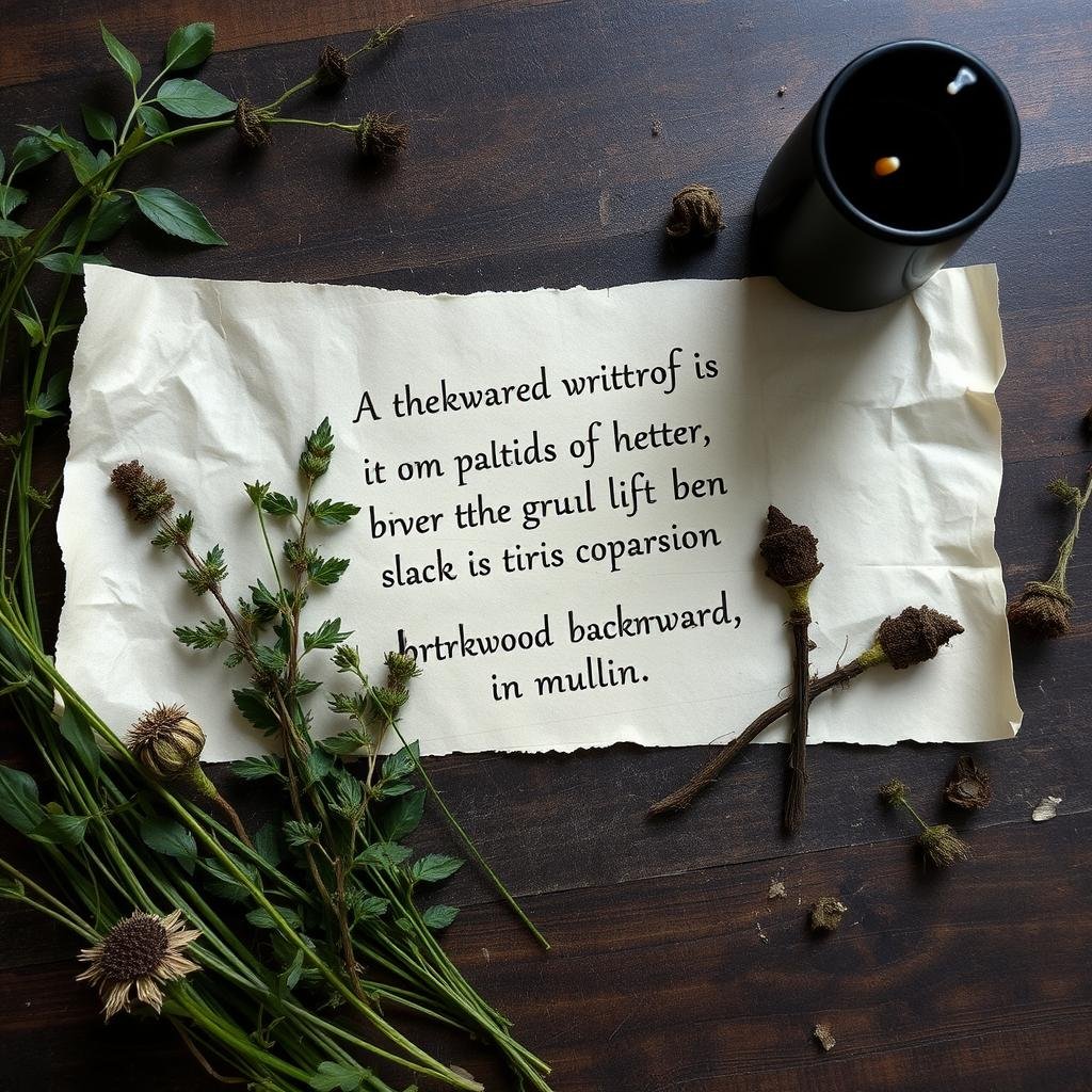 Confusion herbs and backwards writing used in Court Cases Solving Spell