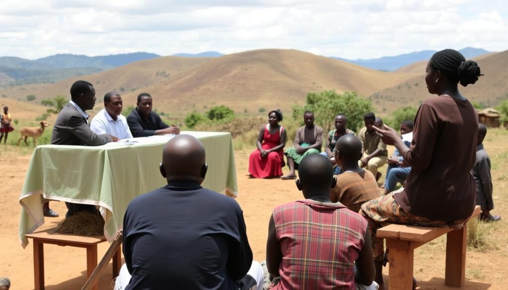 Gacaca courts in Rwanda with community participation