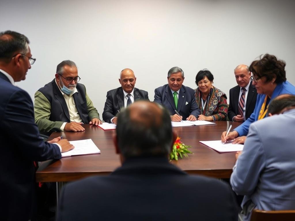 Indigenous Land Use Agreement signing ceremony in Australia