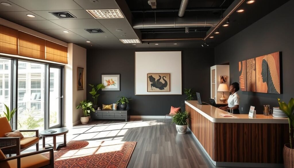 Modern African healing center in Boston combining traditional practices with contemporary wellness approaches