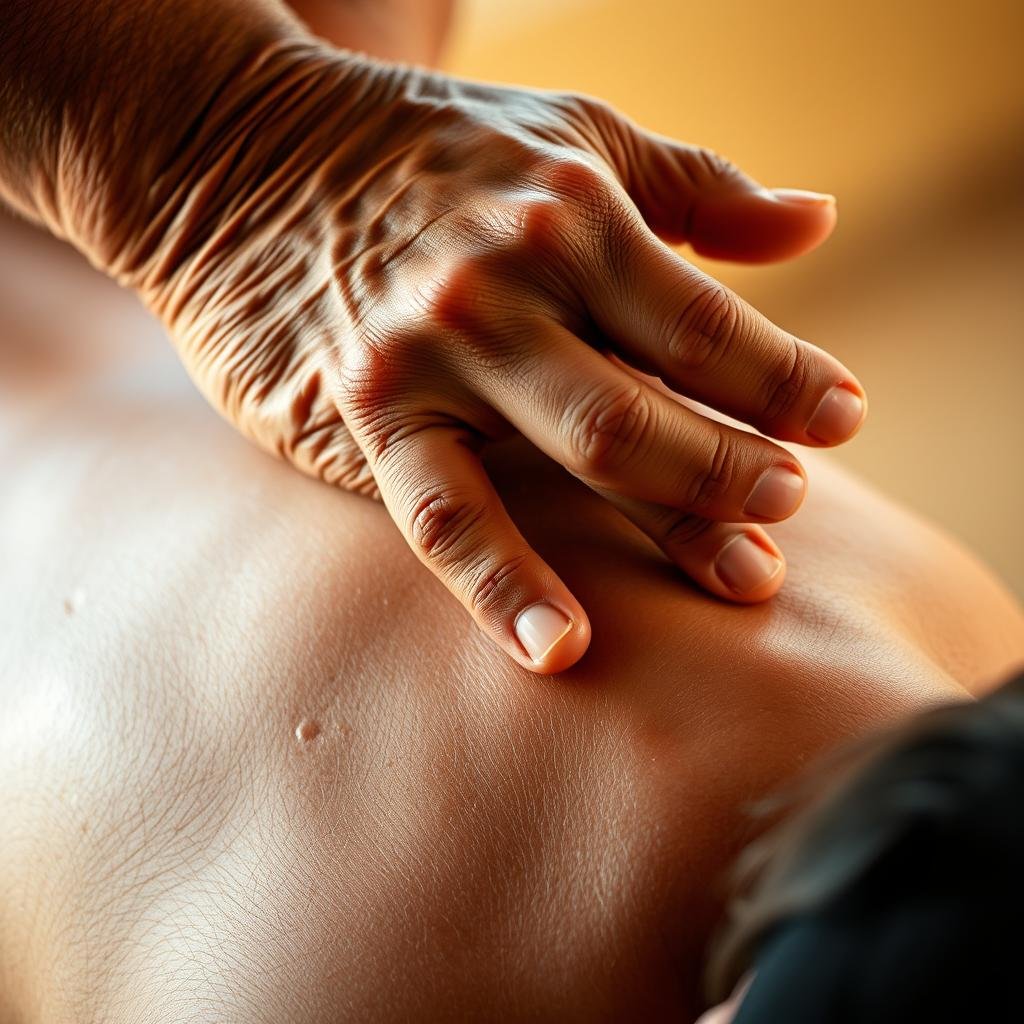 Native Healer using hands-on healing techniques