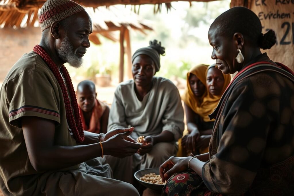 Nyang'au Ondieki working with patients in his community clinic in Kenya