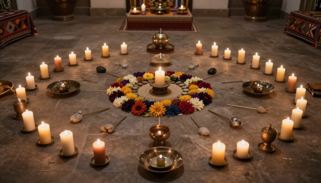 Sacred space prepared for ritual work by a Powerful Love Spell Caster From Africa In USA