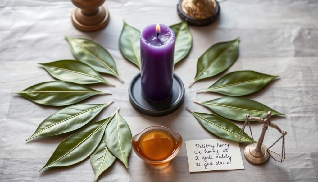 Step-by-step Court Cases Solving Spell ritual with candles and petition paper