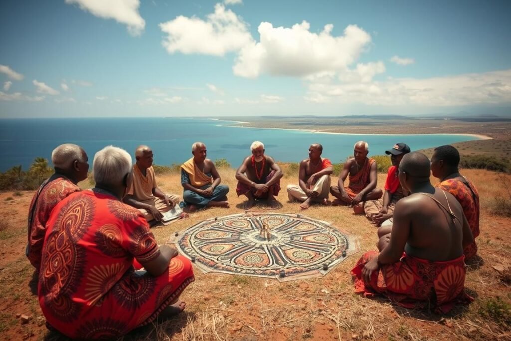 Tiwi Islands traditional land dispute resolution ceremony