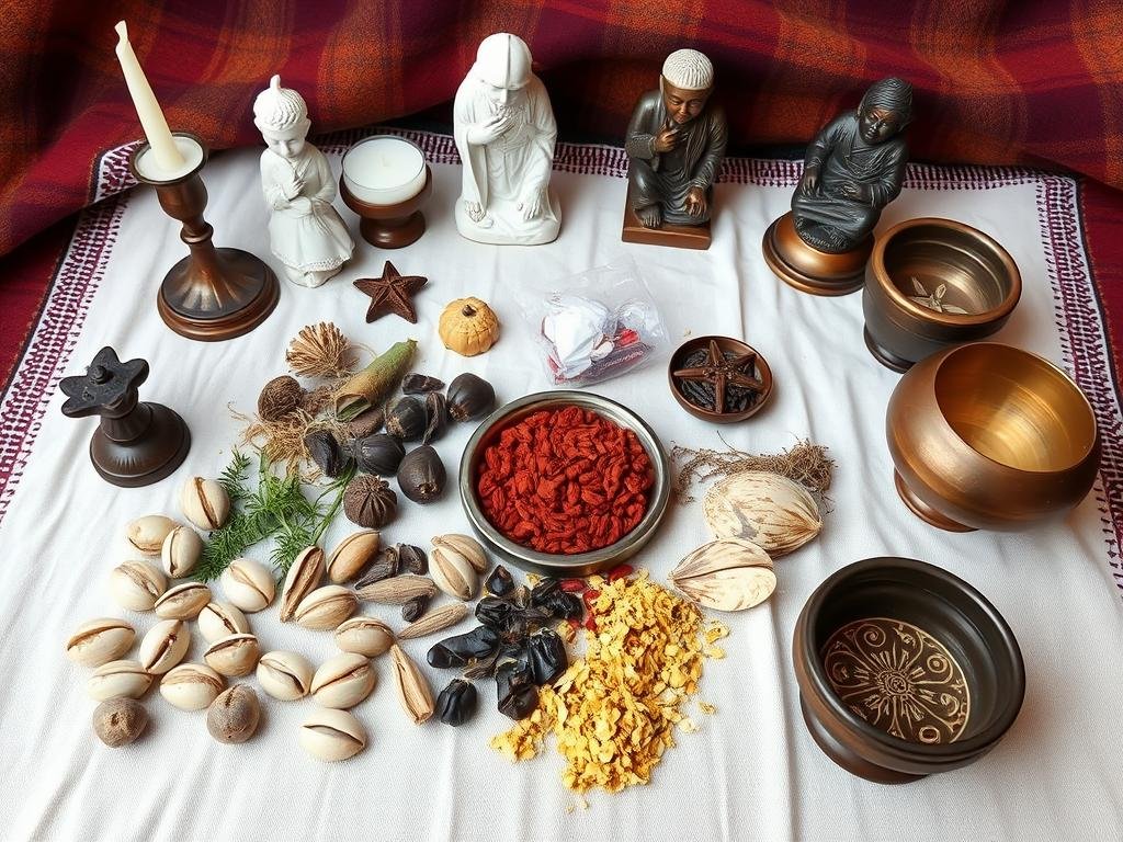 Traditional African spiritual items used in marriage spell casting ceremonies