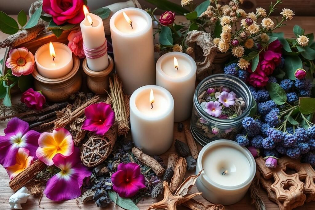Traditional Greek herbs and materials used in marriage spell casting rituals