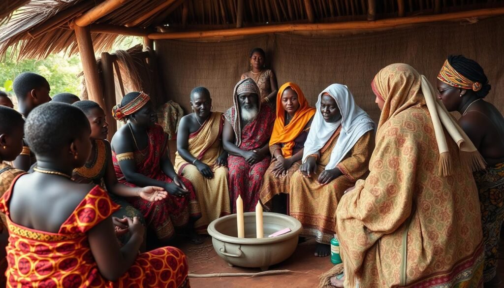 Traditional ceremony performed by a most effective love spell caster from Africa showing cultural context