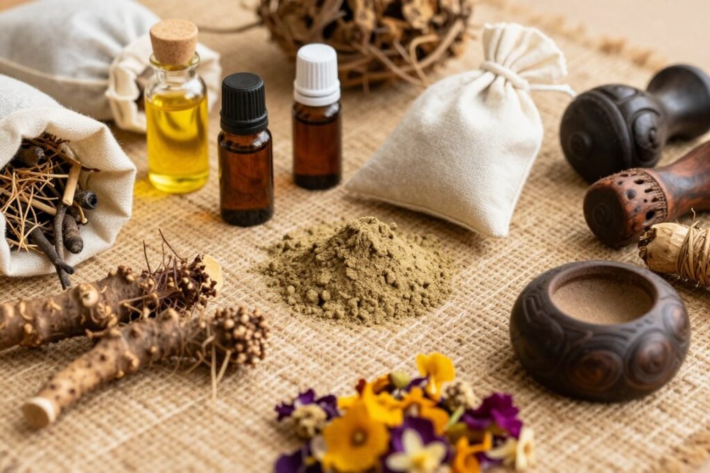 Traditional herbs and materials used by a Powerful Love Spell Caster From Africa In USA