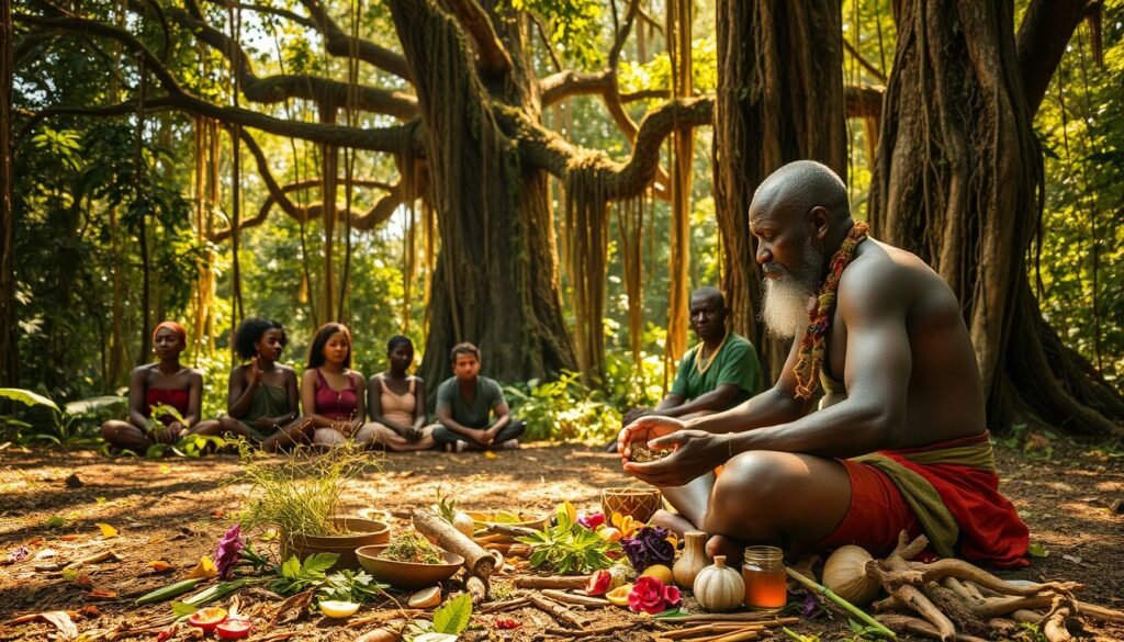 traditional healing practice using medicine herbs