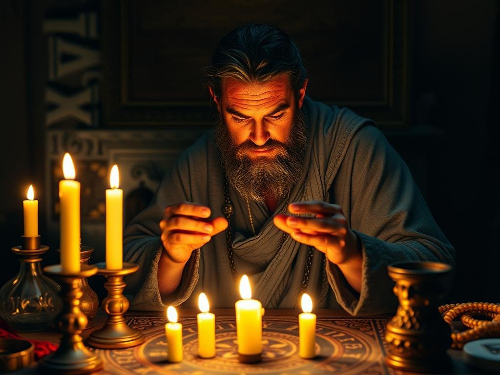 Ο Μάγος Αλέξανδρος, αποτελεσματικός μάγος αγάπης στην Ελλάδα, κατά τη διάρκεια τελετουργικού