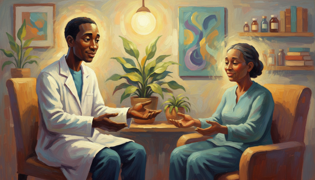 Doctor patient consultation with advanced medical training